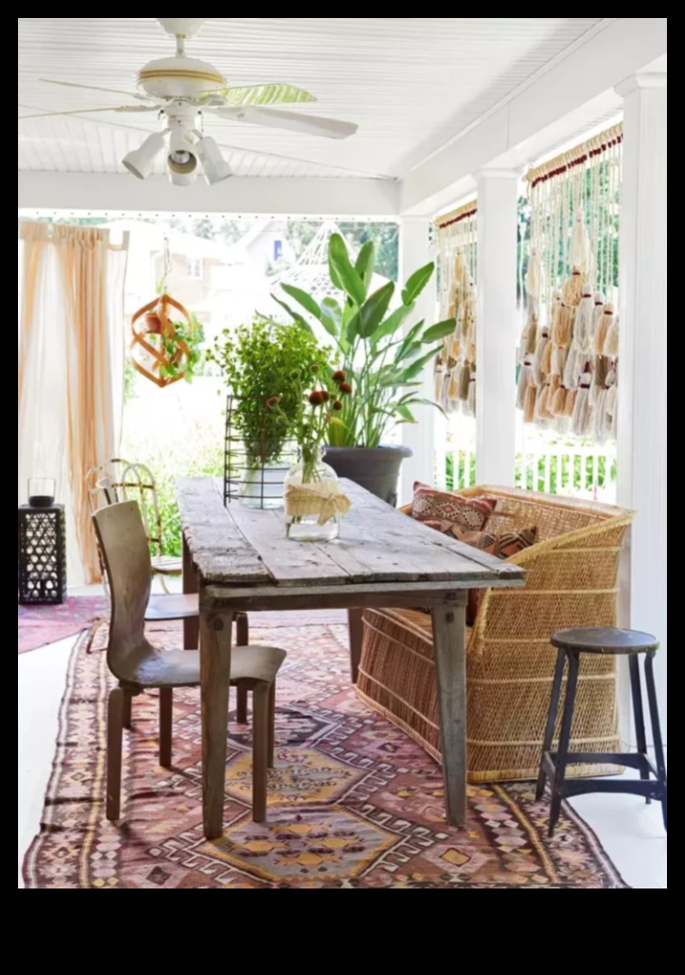 Decor boem pentru sufragerie Un ghid pentru crearea unui spațiu primitor 2 Decor de sufragerie de inspirație boemă, cu culori îndrăznețe