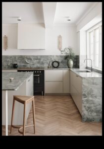 Care sunt câteva idei de decor de bucătărie scandinavă cu design scandinav elegant?