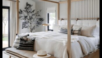 Decor de dormitor de coastă pentru o retragere relaxantă